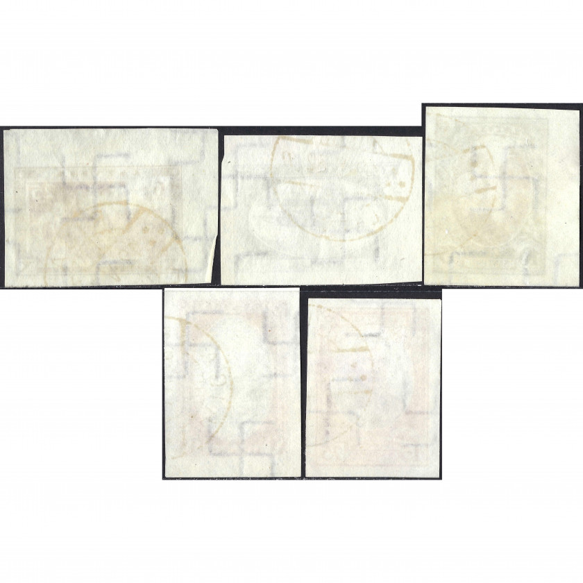 1932, Латвия, 6s-1L, Соловьев #192A-#196A, Литография, ВЗ