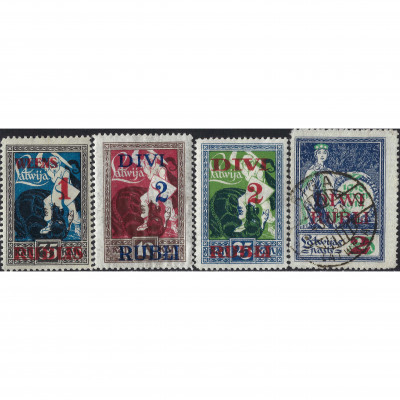 1920, Латвия, 1Rub/35k-2Rub/35k, Соловьев #51...