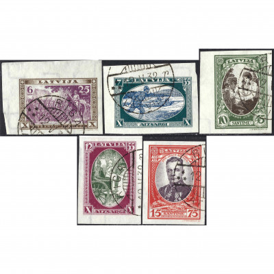 1932, Латвия, 6s-1L, Соловьев #192A-#196A, Ли...