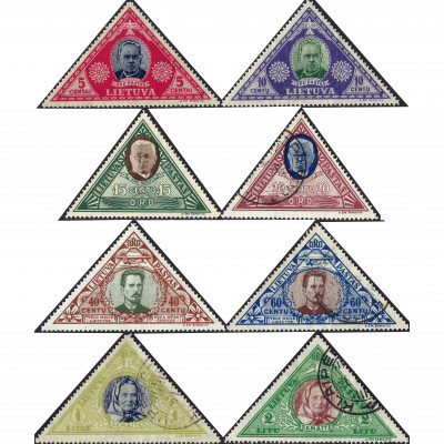 1933, Литва, 5c-2L, Соловьев #367-#374, Литог...