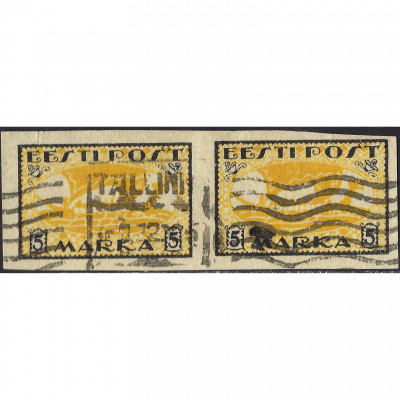 1919, Эстония, 5m, Соловьев #12, Литография...