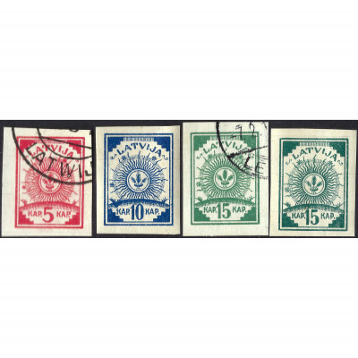 1919, Latvia, 5k-15k, Solovyov #2-#4a / Miche...