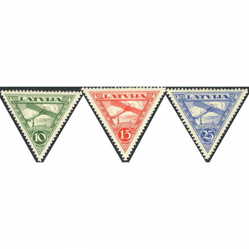 1928, Latvia, 10s-25s, Solovyov #133-#135 / Michel #129-#131, Lithographed, Wmk, P11.5