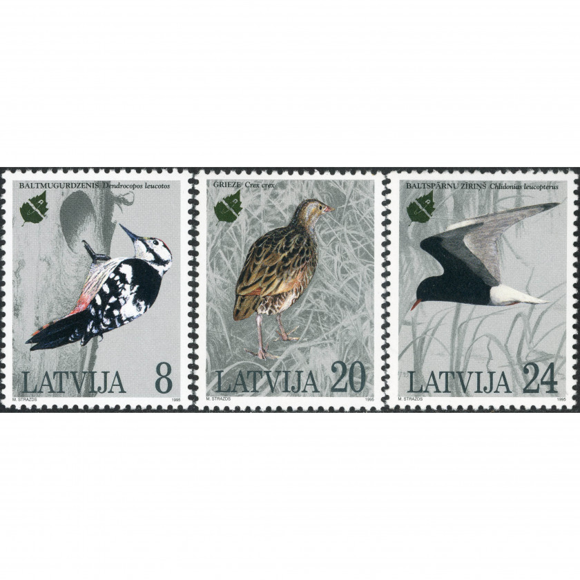 1995, Latvia, 8s-24s, Michel #403-#405, Ofset, Bez zīmoga, P12.5:13