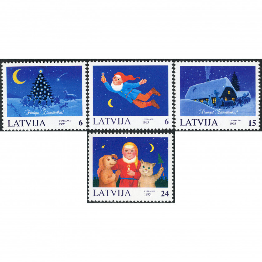 1995, Latvia, 6s-24s, Michel #416-#419, Offset, UnWmk, P13