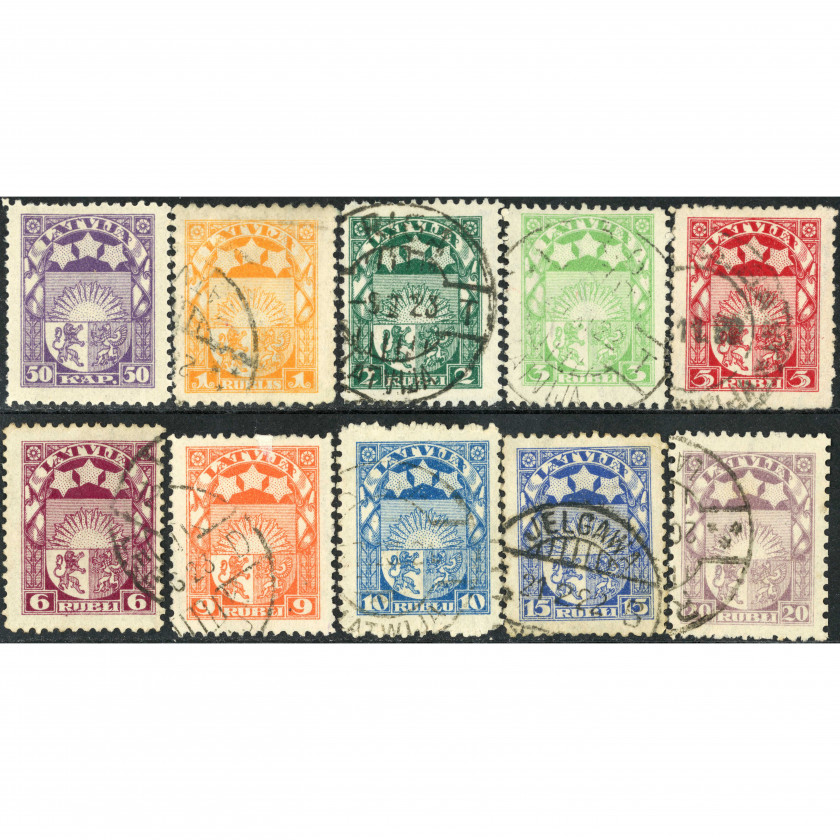 1921, Латвия, 50k-20Rub, Соловьев #70-#79, Литография, ВЗ, P11.5