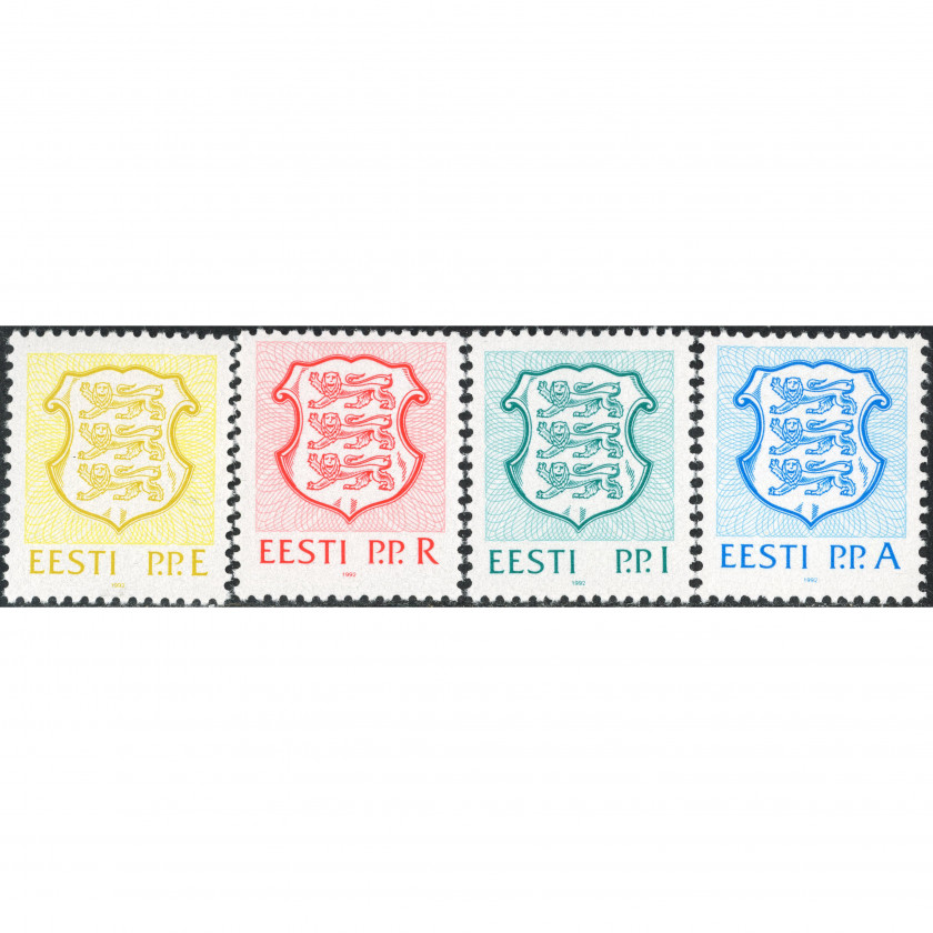 1992, Igaunija, E-A, Michel #176-#179, Ofset, Bez zīmoga, P13:12.5