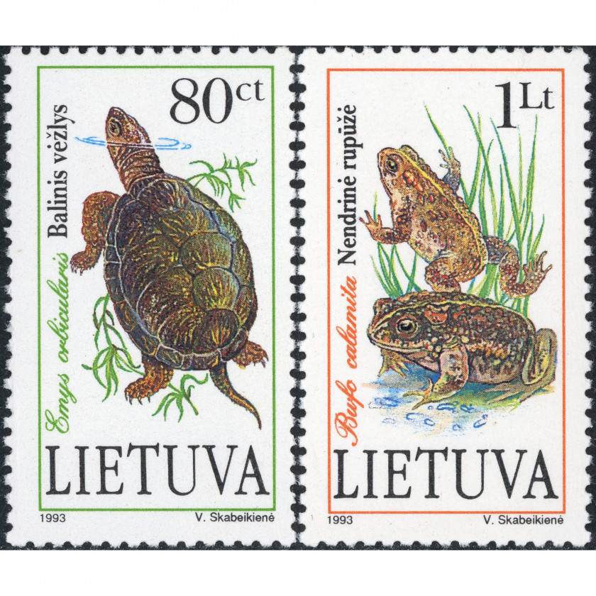 1993, Литва, 80c-1L, Мишель #545-#546, Офсет, Без ВЗ, P12