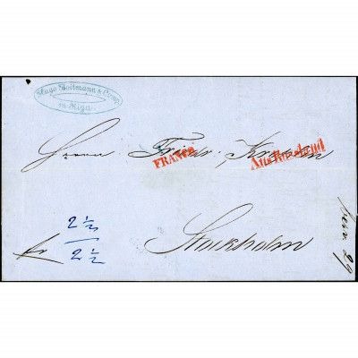1857, Latvia (Russian Empire), Folded commerc...
