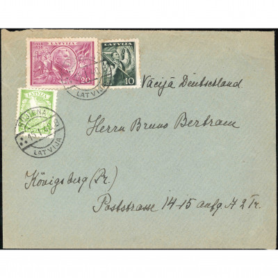 1940, Latvia, International cover sent from t...