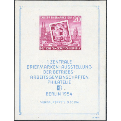 1954, Germany (DDR), 20pf, Michel Block 10, R...