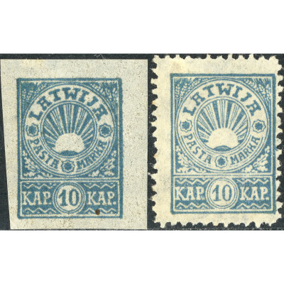 1919, Latvia, 10k, Solovyov #29-#29A / Michel...