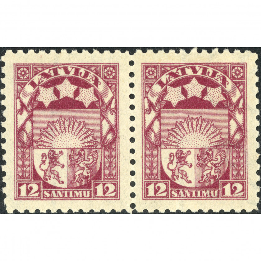 1923, Latvia, 12s, Solovjovs #88 / Michel #94, Litogrāfija, Ar zīmogu, P10