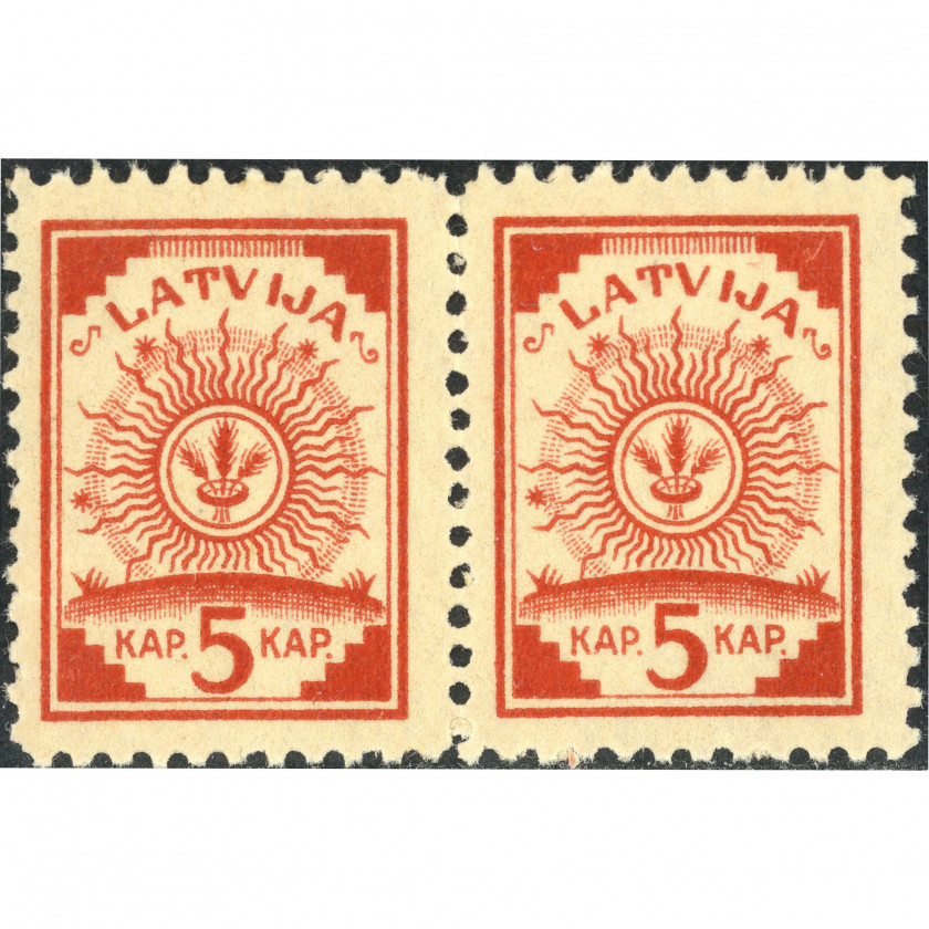 1919, Latvia, 5k, Solovyov #6Ba / Michel #46a, Lithographed, UnWmk, P11.5