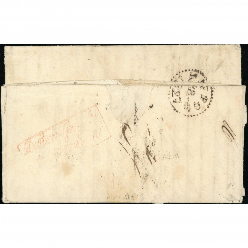 1827, Латвия (Российская Империя), Складное коммерческое письмо, отправленное из Риги (Российская Империя) в Лондон