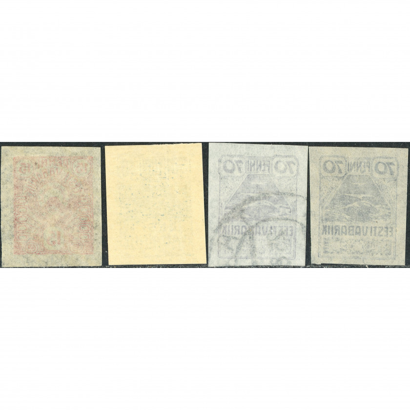 1919, Estonia, 15p-70p, Solovyov #8-#10A / Michel #9-#11, Typographed