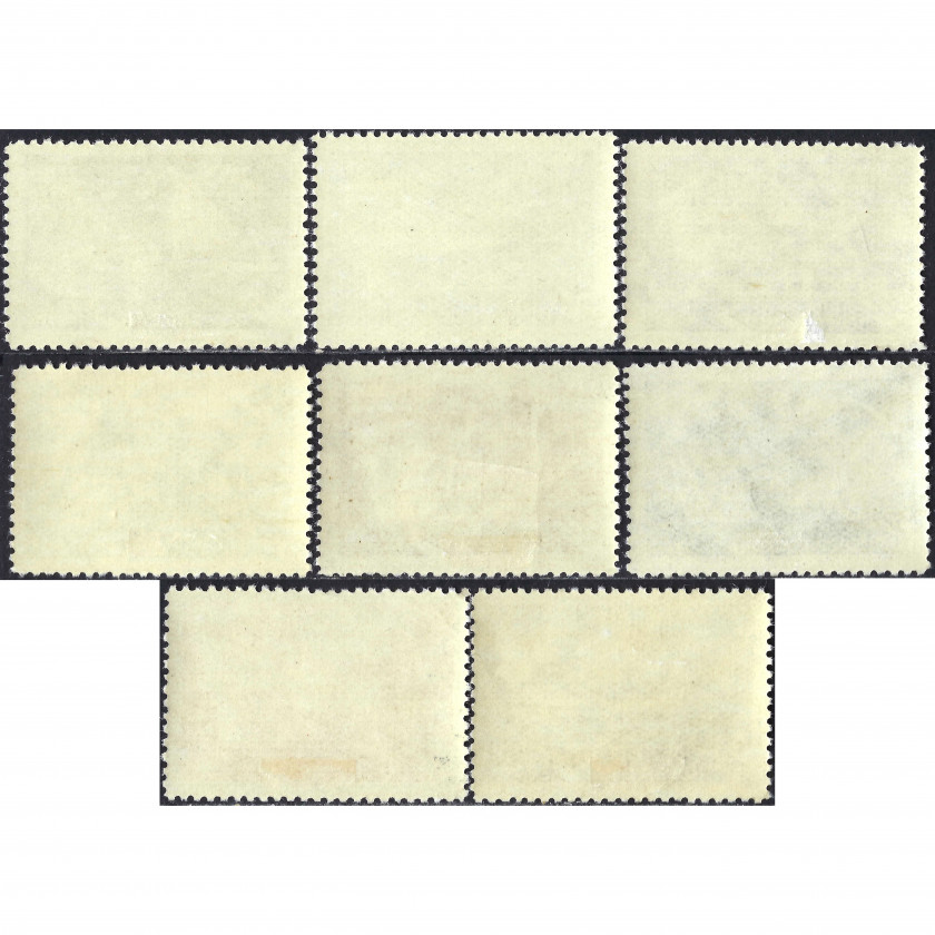 1949, СССР, 20k-2Rub, Соловьев #1410-#1417 / Мишель #1357-#1364, Глубокая печать, Без ВЗ, P12.5