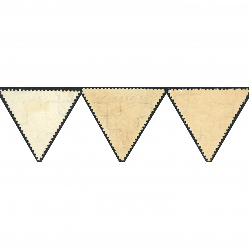 1931, Latvia, 10s-25s, Solovyov #136-#138 / Michel #177A-#179A, Lithographed, Wmk, P11.5