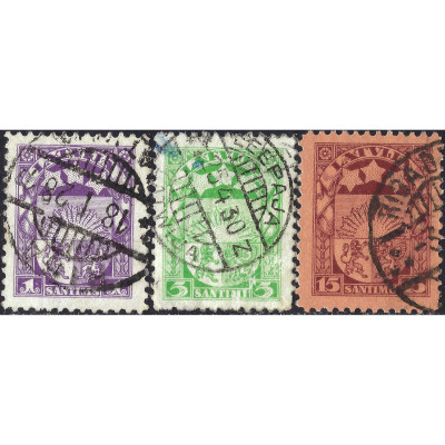 1923, Латвия, 1s-15s, Соловьев #82-#89, Литог...