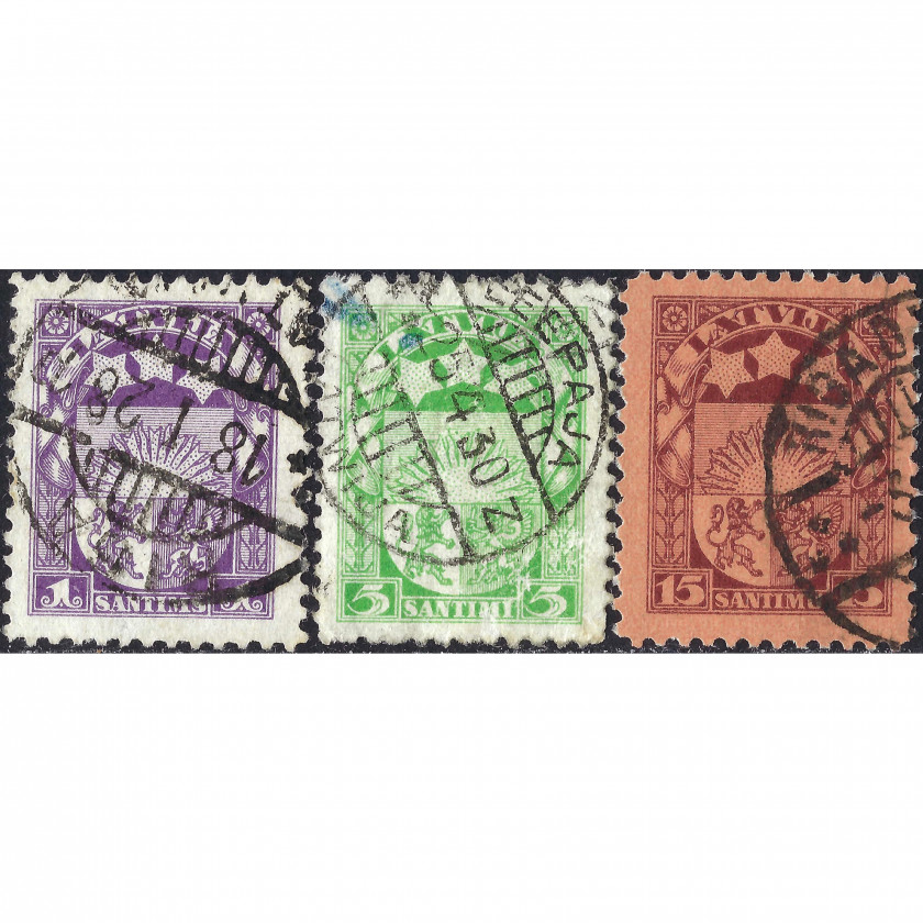 1923, Латвия, 1s-15s, Соловьев #82-#89, Литография, ВЗ, P11