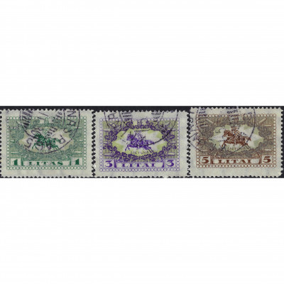 1927, Литва, 1L-5L, Соловьев #280-#282, Литог...