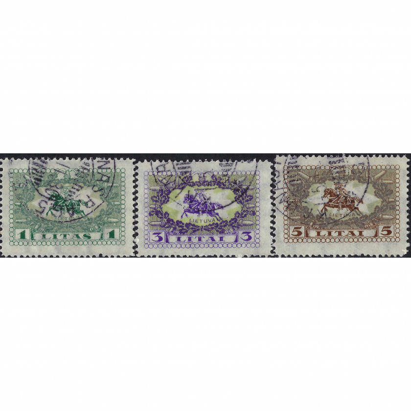 1927, Литва, 1L-5L, Соловьев #280-#282, Литография, ВЗ, P14