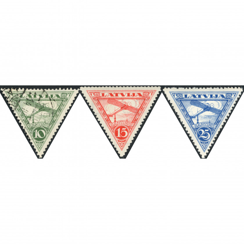 1931, Latvia, 10s-25s, Solovyov #136-#138 / Michel #177A-#179A, Lithographed, Wmk, P11.5