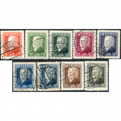 1937, Latvia, 3s-50s, Solovyov #247-#255 / Mi...