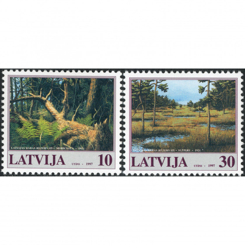 1997, Латвия, 10s-30s, Мишель #465-#466, Офсет, Без ВЗ, P13:12.5
