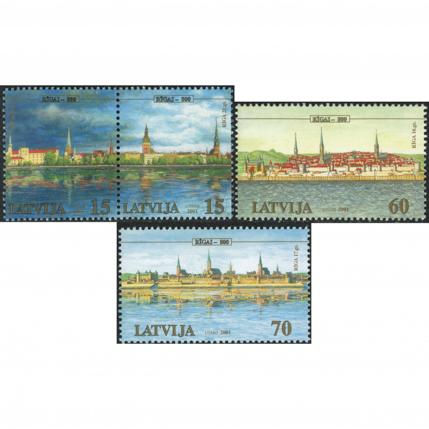 2001, Латвия, 15s-70s, Мишель #545-#548, Офсет, Без ВЗ, P14:13