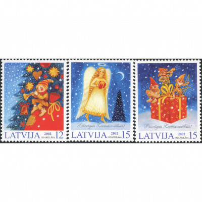 2002, Latvia, 12s-15s, Michel #580-#582, Ofse...