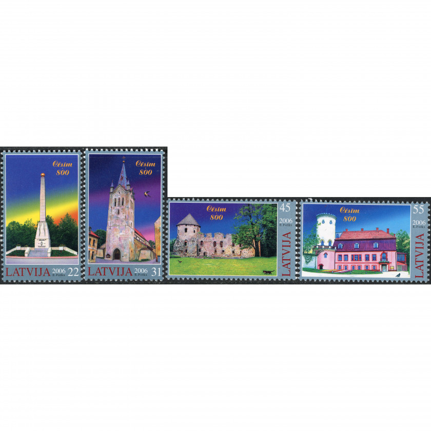 2006, Латвия, 22s-55s, Мишель #668-#671, Офсет, Без ВЗ, P13.5:14