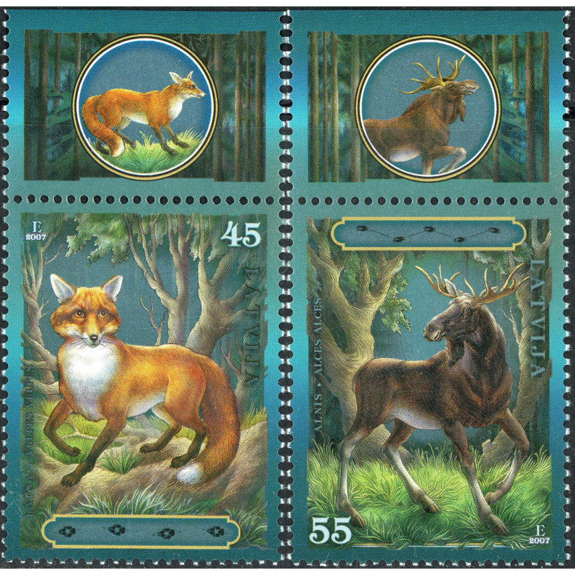 2007, Латвия, 45s-55s, Мишель #714-#715, Офсет, Без ВЗ, P14