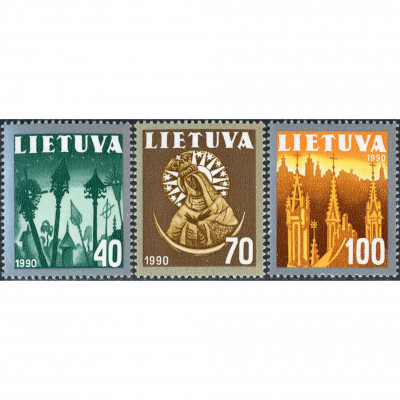 1991, Lietuva, 40k-100k, Michel #474-#476, Ra...