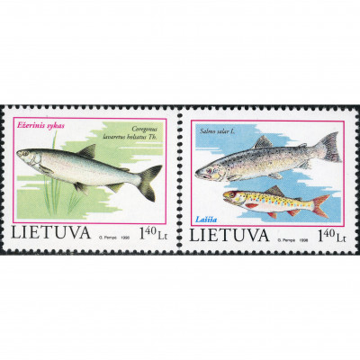 1998, Литва, 1.40L, Мишель #671-#672, Офсет...