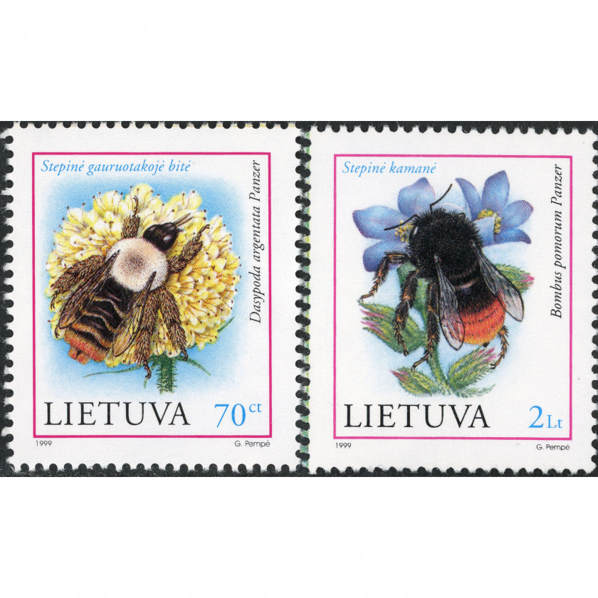 1999, Литва, 70c-2L, Мишель #698-#699, Офсет, Без ВЗ, P13