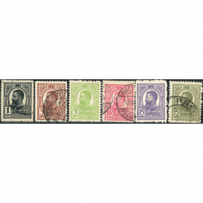 1909, Romania, 1b-15b, Michel #220-#225, Typo...