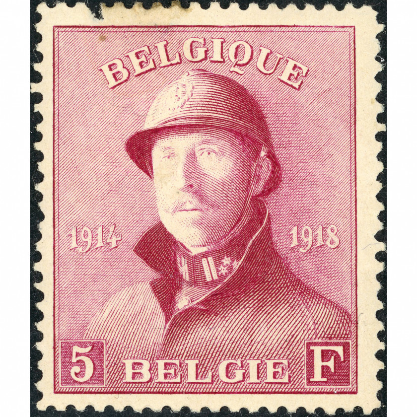 1919, Beļģija, 5Fr, Michel #157, Litogrāfija, Bez zīmoga, P11.5