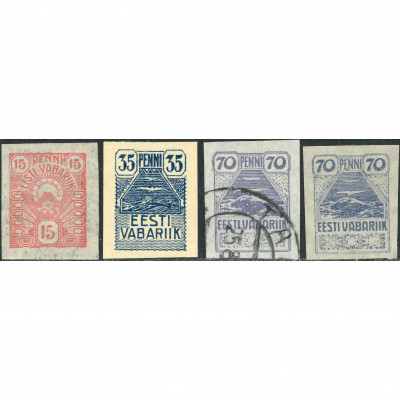 1919, Estonia, 15p-70p, Solovyov #8-#10A / Mi...