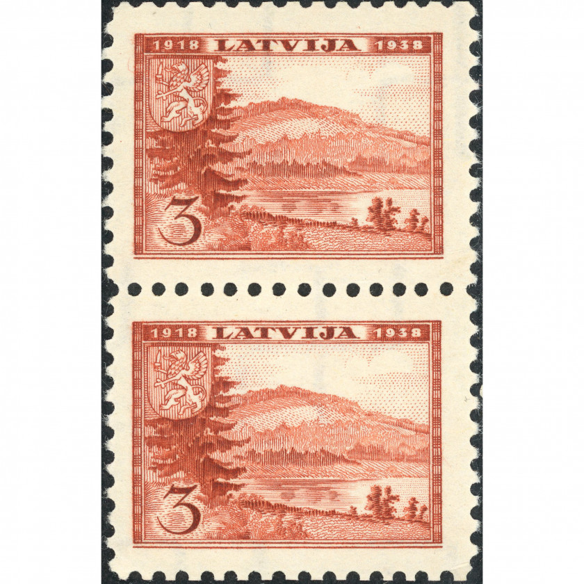 1938, Latvia, 3s, Solovyov #257 / Michel #264, Lithographed, Wmk, P10