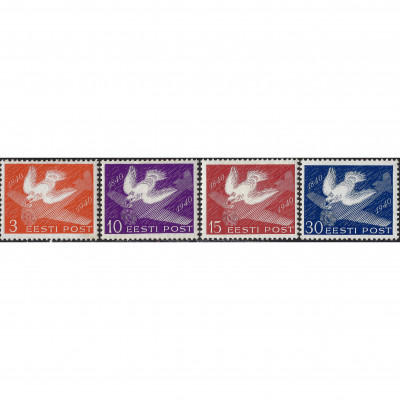 1940, Эстония, 3s-30s, Соловьев #1-#4, Типогр...