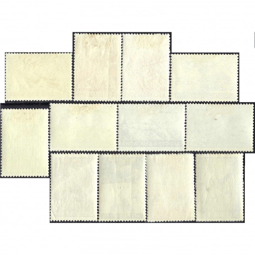 1940, Bulgaria, 1L-100L, Michel #377-#388, Letterpress, UnWmk, P13, Air Mail