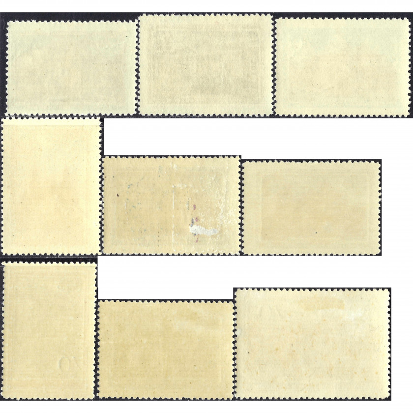 1950, PSRS, 40k, Solovjovs #1502-#1510 / Michel #1450-#1458, Autotipija, Bez zīmoga, P12.5