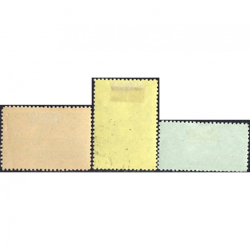 1950, PSRS, 20k-1Rub, Solovjovs #1572-#1574 / Michel #1518-#1520, Dobspiedums, Ar zīmogu, P12.5