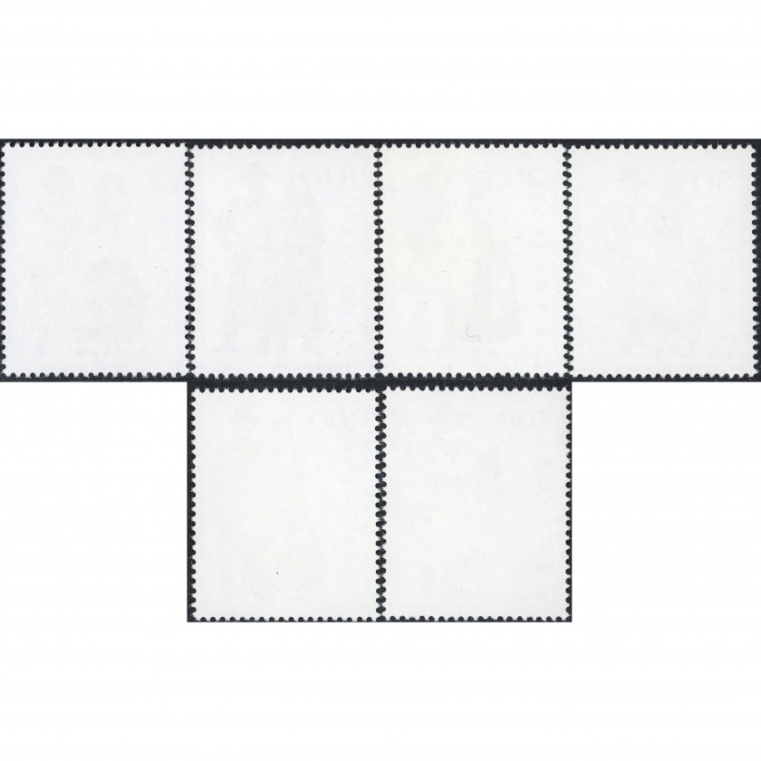 1993, Latvia, 5s-500s, Michel #351-#356, Ofset, Bez zīmoga, P13