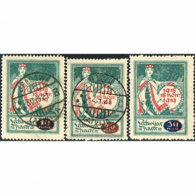 1920, Latvia, 10/1Rub-30/1Rub, Solovjovs #48-...