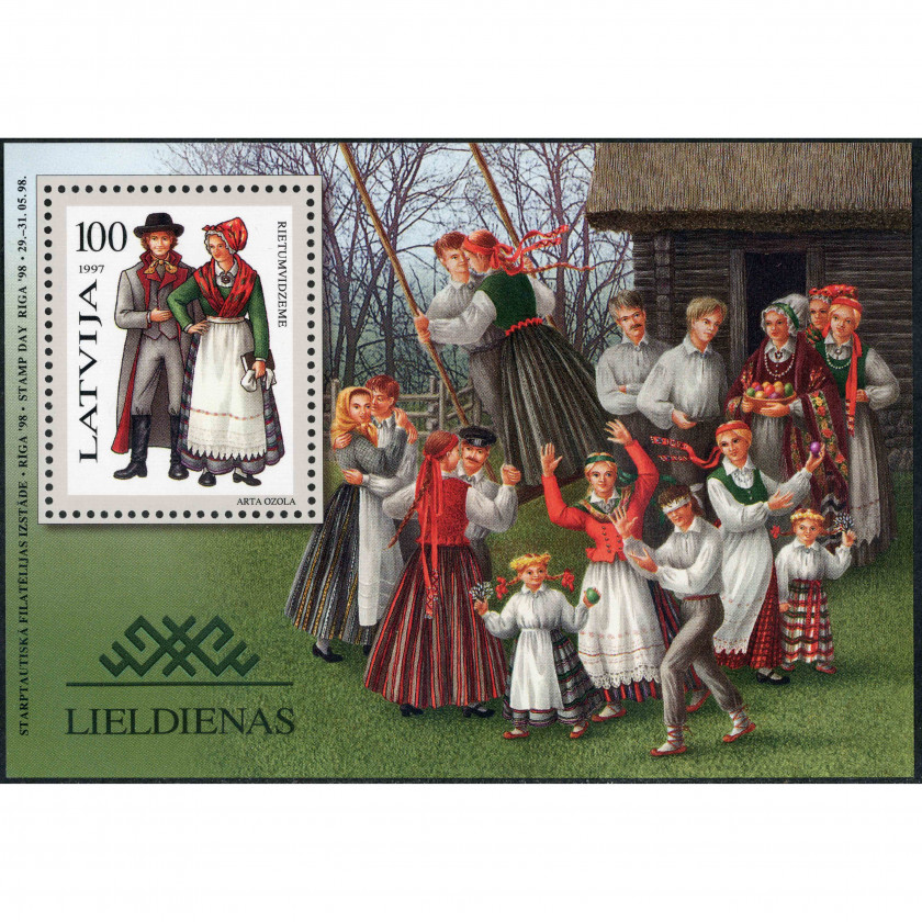 1997, Latvia, 100s, Michel Block 10, Offset, UnWmk, P13