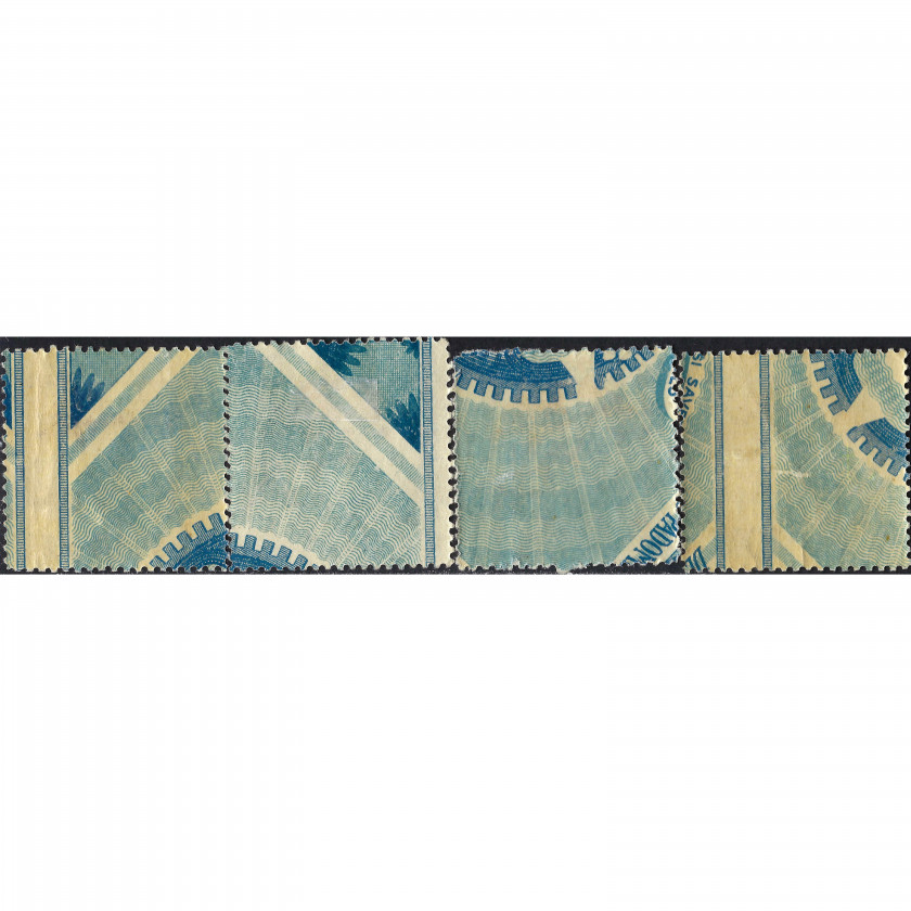 1921, Латвия, 20+10k-1Rub+30k, Соловьев #44A-#47A, Литография, Без ВЗ, P11.5