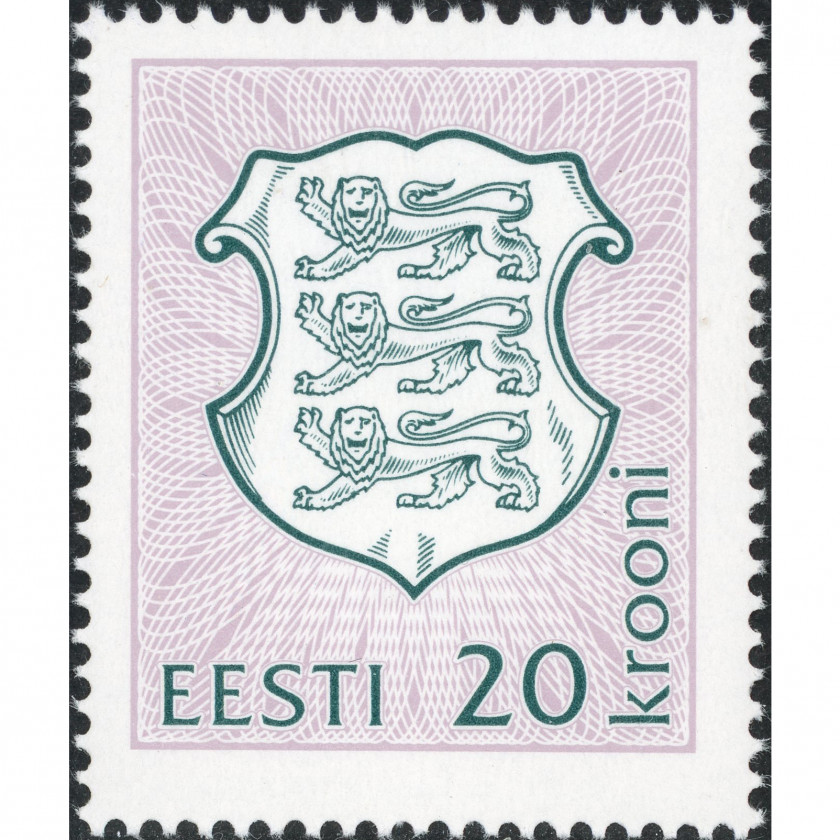 1993, Эстония, 20Kr, Мишель #212, Офсет, Без ВЗ, P14