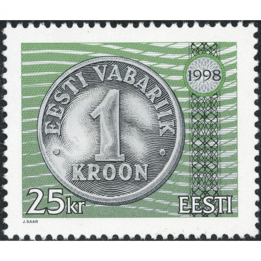 1998, Estonia, 25Kr, Michel #328, Offset, UnWmk, P14